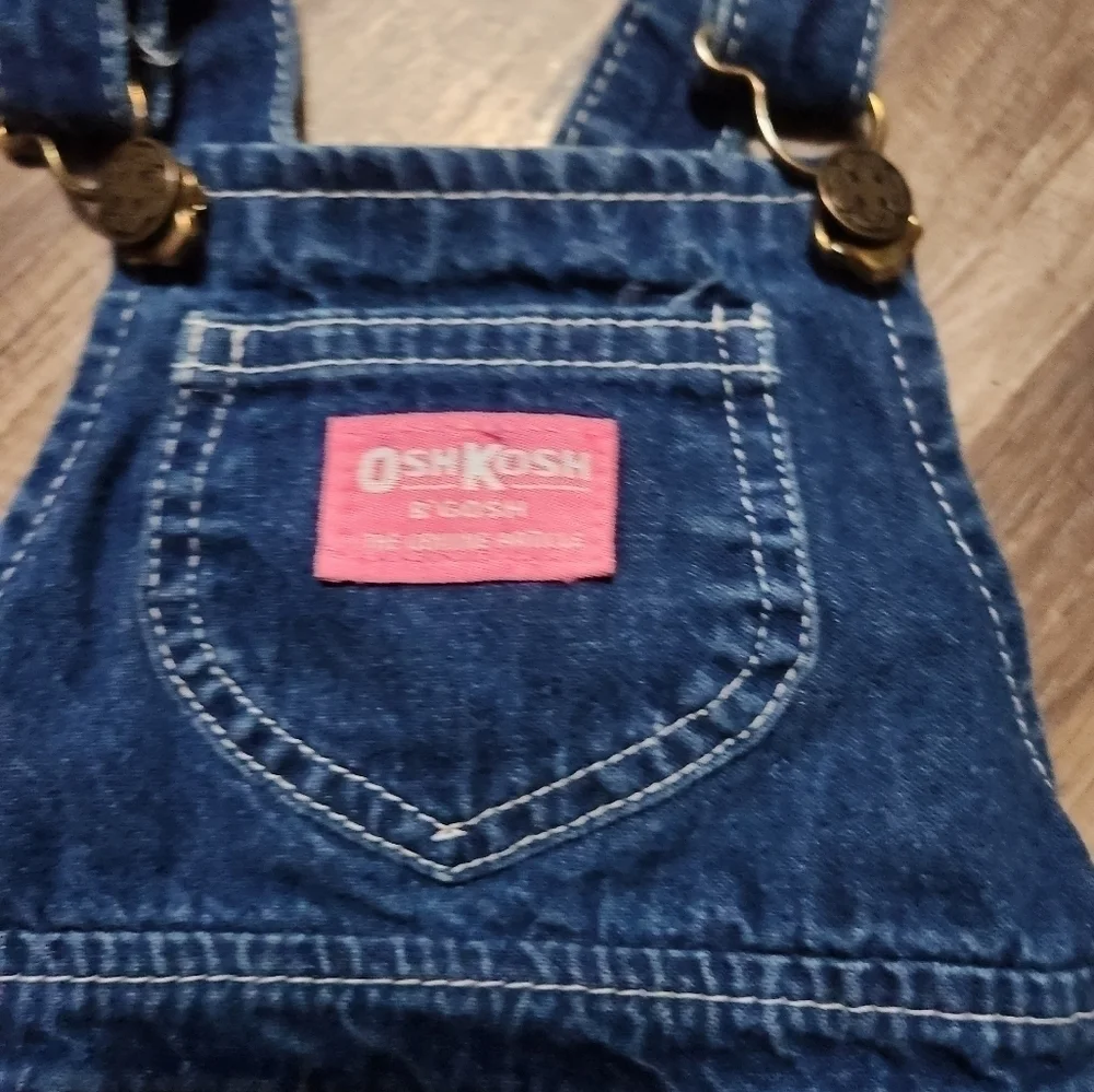 Oshkosh Denim Dress With Criss Cross Back Size 12mo Vintage